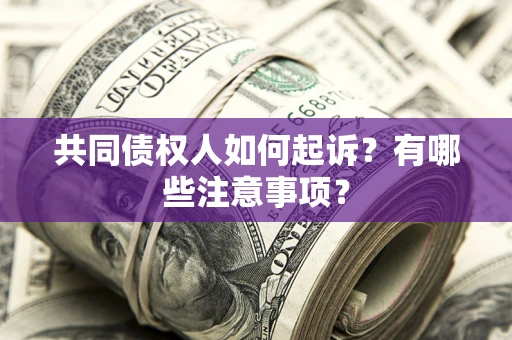 北京共同债权人如何起诉？有哪些注意事项？