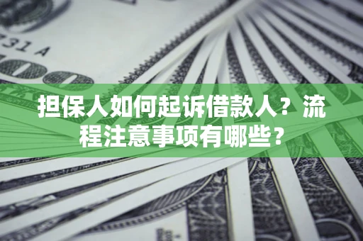 北京担保人如何起诉借款人？流程注意事项有哪些？